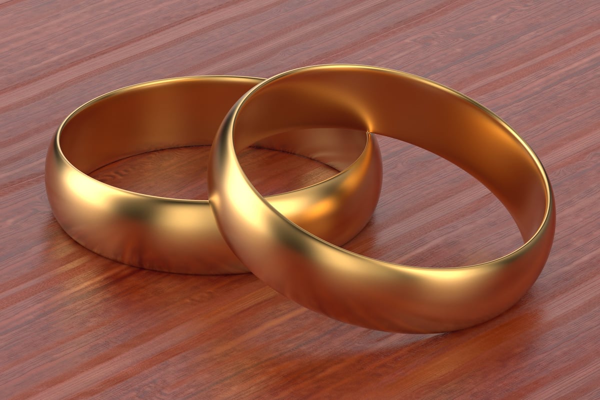 Two wedding rings, representing marketing as a long-term relationship.