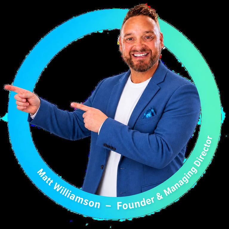 Matt Williamson, Founder and Managing Director of Digital Marketing Adelaide, in blue blazer
